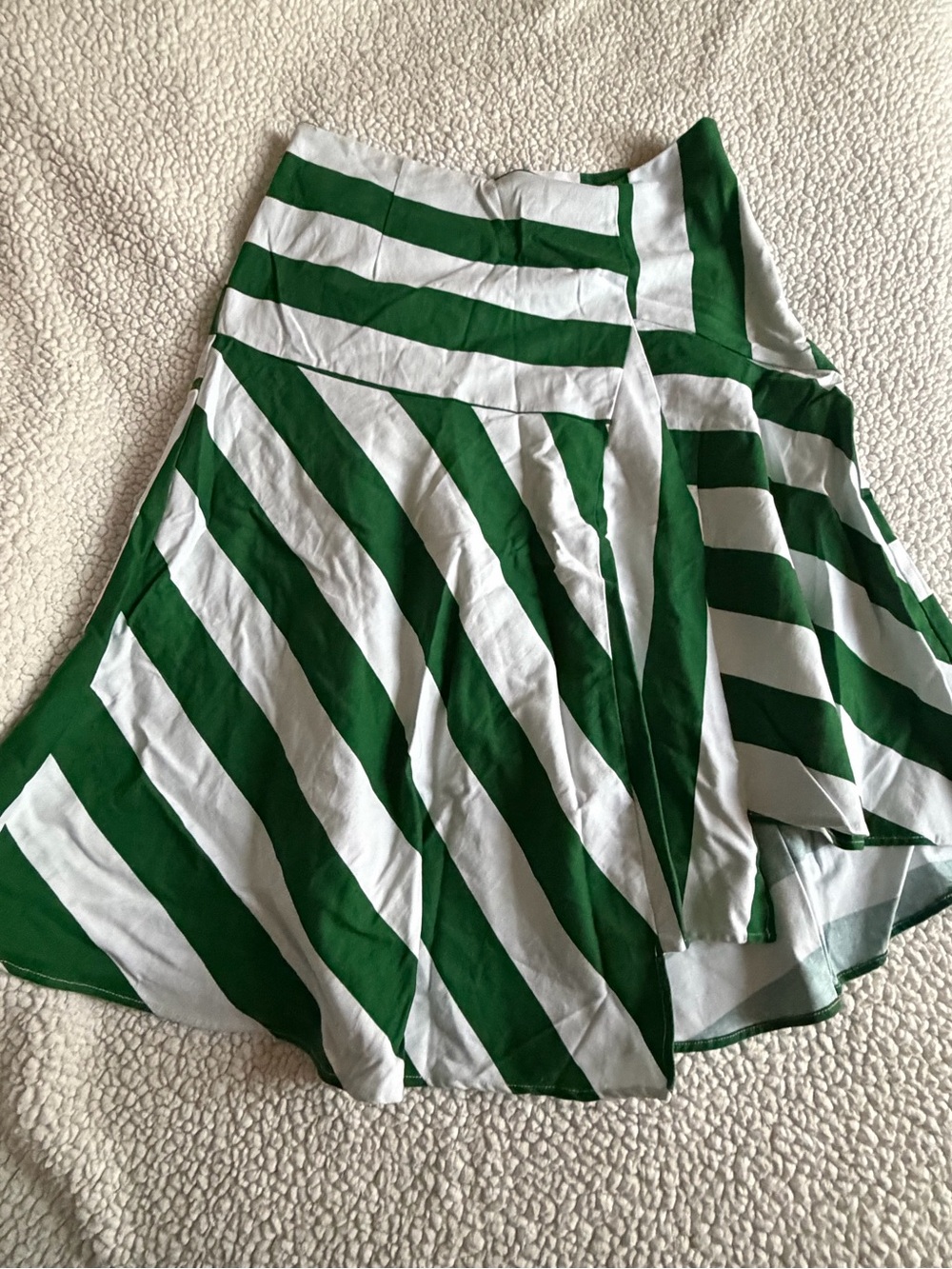 Eva Mendes New York & Company Green White Striped Skirt Size 14